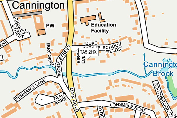 TA5 2HX map - OS OpenMap – Local (Ordnance Survey)