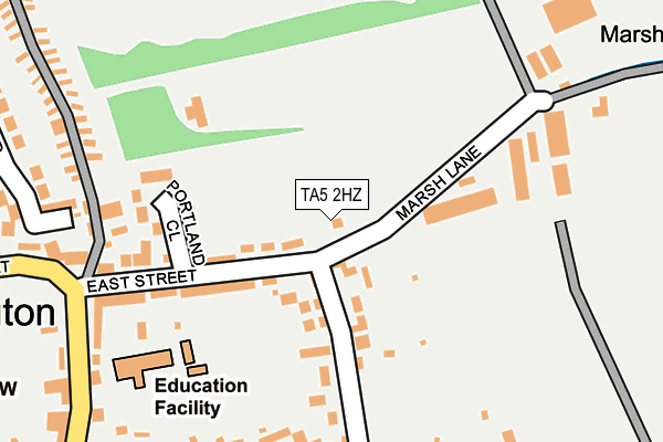 TA5 2HZ map - OS OpenMap – Local (Ordnance Survey)