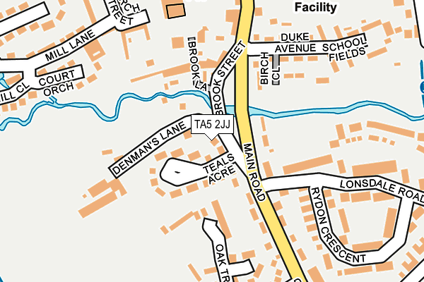 TA5 2JJ map - OS OpenMap – Local (Ordnance Survey)