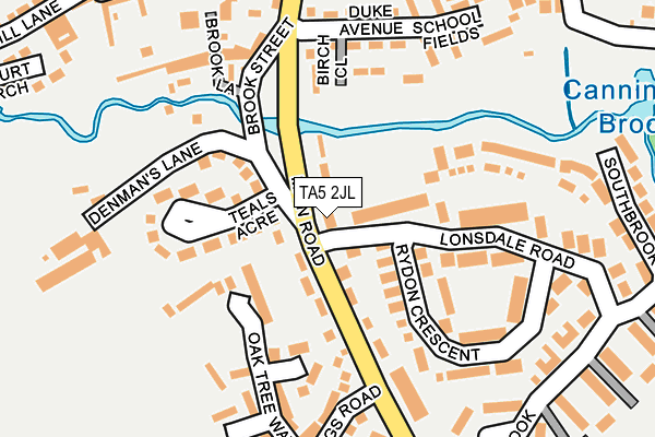 TA5 2JL map - OS OpenMap – Local (Ordnance Survey)