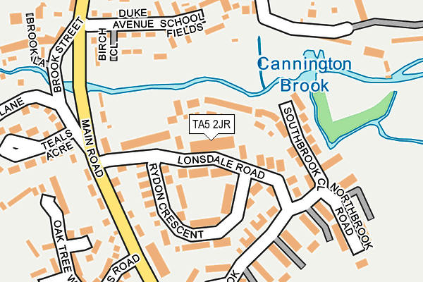 TA5 2JR map - OS OpenMap – Local (Ordnance Survey)