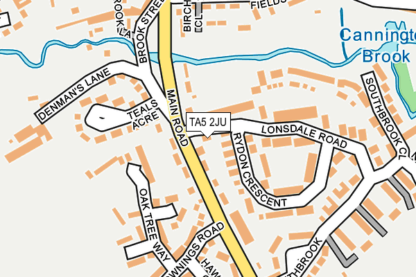 TA5 2JU map - OS OpenMap – Local (Ordnance Survey)