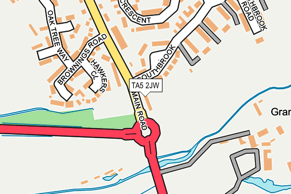 TA5 2JW map - OS OpenMap – Local (Ordnance Survey)