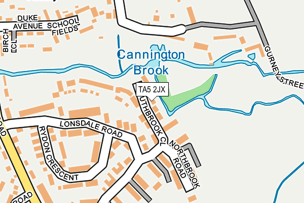 TA5 2JX map - OS OpenMap – Local (Ordnance Survey)