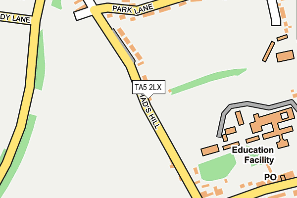 TA5 2LX map - OS OpenMap – Local (Ordnance Survey)