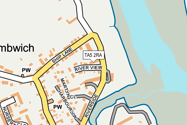 TA5 2RA map - OS OpenMap – Local (Ordnance Survey)