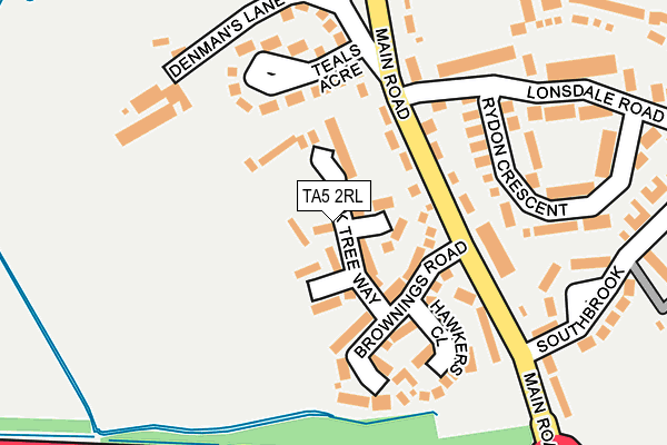 TA5 2RL map - OS OpenMap – Local (Ordnance Survey)