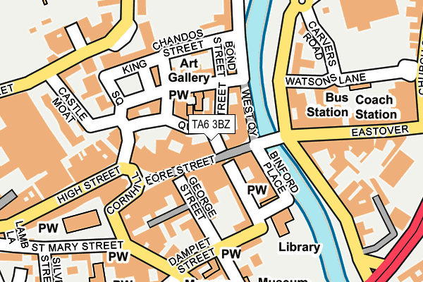 TA6 3BZ map - OS OpenMap – Local (Ordnance Survey)