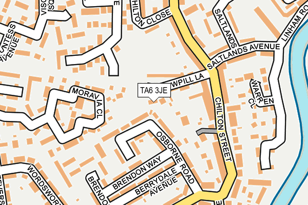 TA6 3JE map - OS OpenMap – Local (Ordnance Survey)