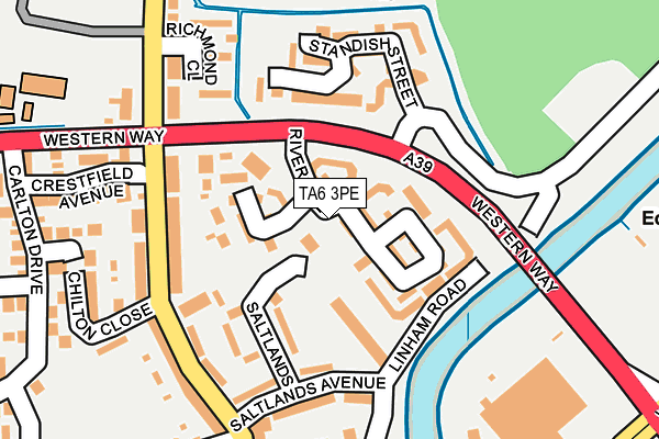 TA6 3PE map - OS OpenMap – Local (Ordnance Survey)