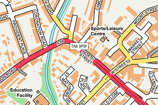 TA6 3PW map - OS OpenMap – Local (Ordnance Survey)