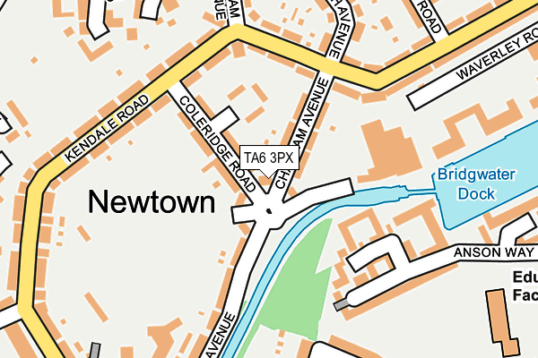 TA6 3PX map - OS OpenMap – Local (Ordnance Survey)