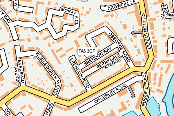 TA6 3QP map - OS OpenMap – Local (Ordnance Survey)