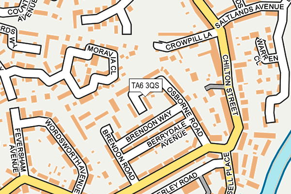 TA6 3QS map - OS OpenMap – Local (Ordnance Survey)