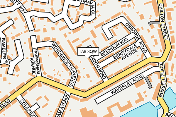 TA6 3QW map - OS OpenMap – Local (Ordnance Survey)