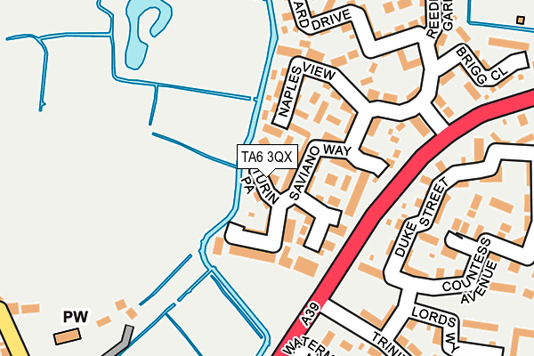 TA6 3QX map - OS OpenMap – Local (Ordnance Survey)