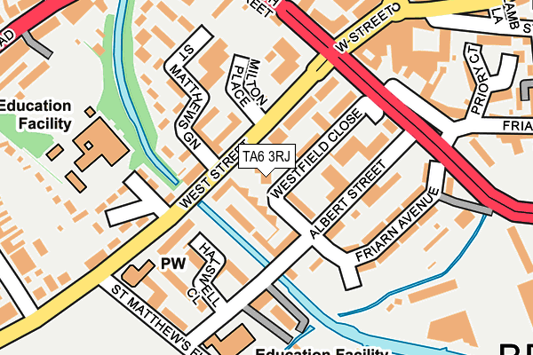 TA6 3RJ map - OS OpenMap – Local (Ordnance Survey)