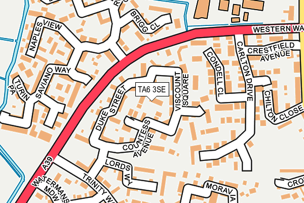 TA6 3SE map - OS OpenMap – Local (Ordnance Survey)