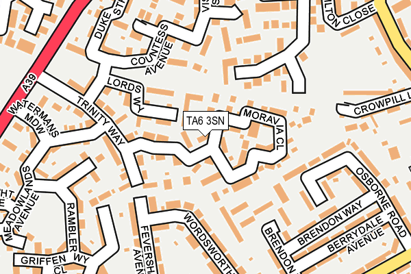 TA6 3SN map - OS OpenMap – Local (Ordnance Survey)