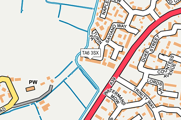 TA6 3SX map - OS OpenMap – Local (Ordnance Survey)