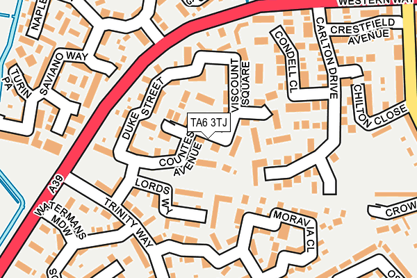 TA6 3TJ map - OS OpenMap – Local (Ordnance Survey)