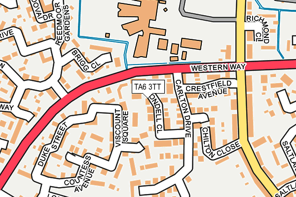 TA6 3TT map - OS OpenMap – Local (Ordnance Survey)