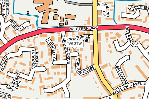TA6 3TW map - OS OpenMap – Local (Ordnance Survey)