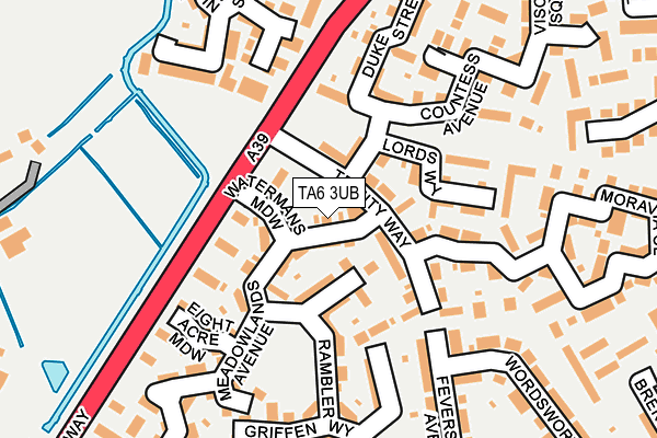 TA6 3UB map - OS OpenMap – Local (Ordnance Survey)