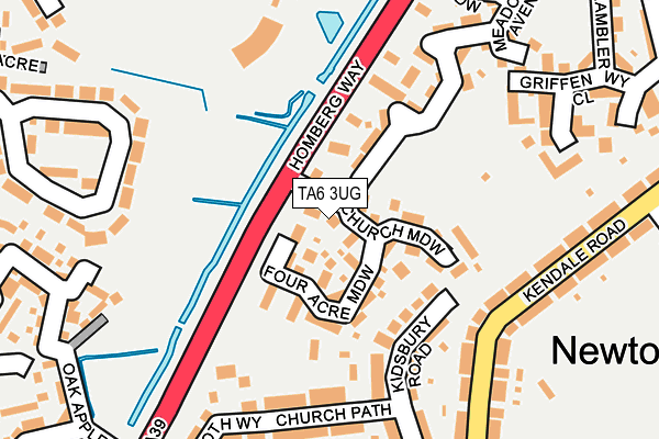 TA6 3UG map - OS OpenMap – Local (Ordnance Survey)