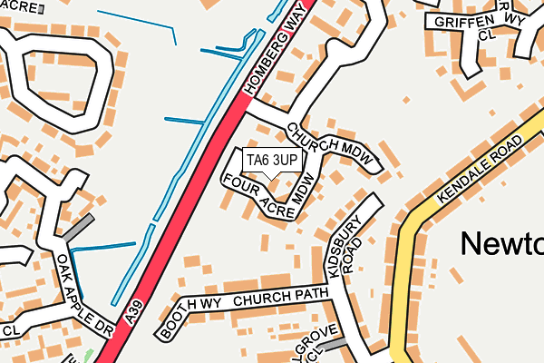 TA6 3UP map - OS OpenMap – Local (Ordnance Survey)