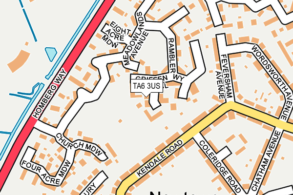 TA6 3US map - OS OpenMap – Local (Ordnance Survey)