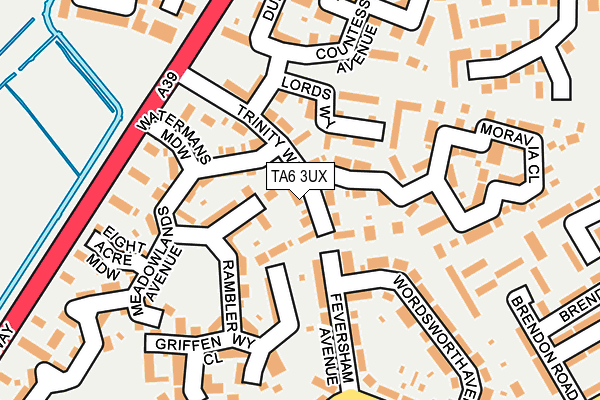 TA6 3UX map - OS OpenMap – Local (Ordnance Survey)