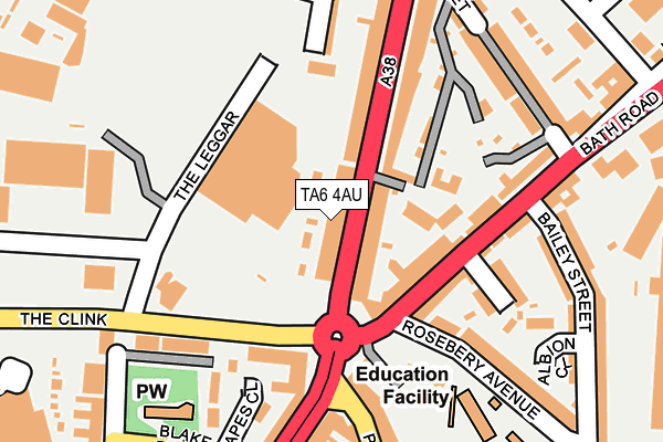 TA6 4AU map - OS OpenMap – Local (Ordnance Survey)