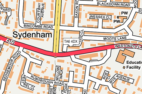 TA6 4DX map - OS OpenMap – Local (Ordnance Survey)