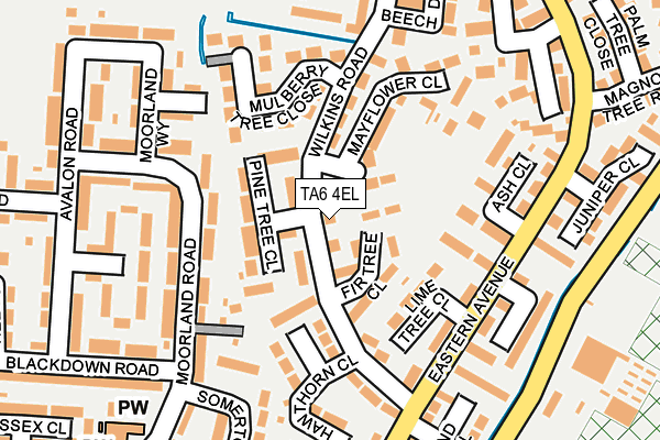 TA6 4EL map - OS OpenMap – Local (Ordnance Survey)