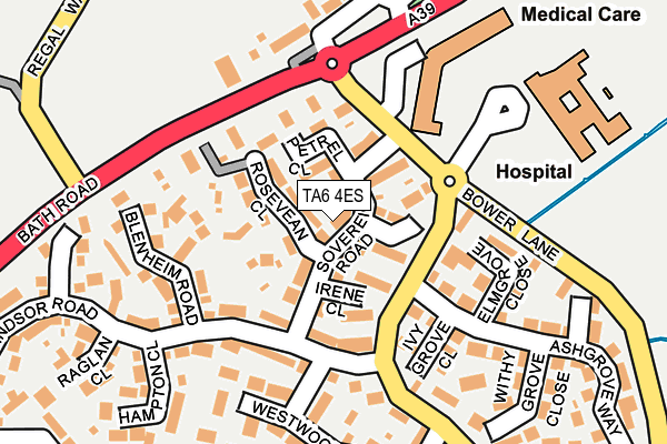 TA6 4ES map - OS OpenMap – Local (Ordnance Survey)