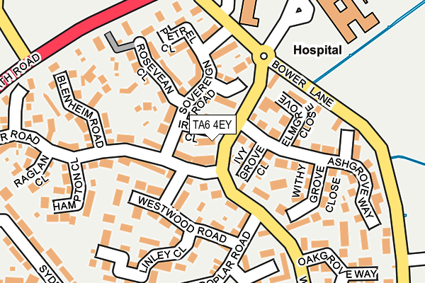 TA6 4EY map - OS OpenMap – Local (Ordnance Survey)