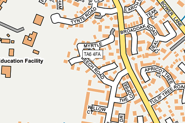 TA6 4FA map - OS OpenMap – Local (Ordnance Survey)