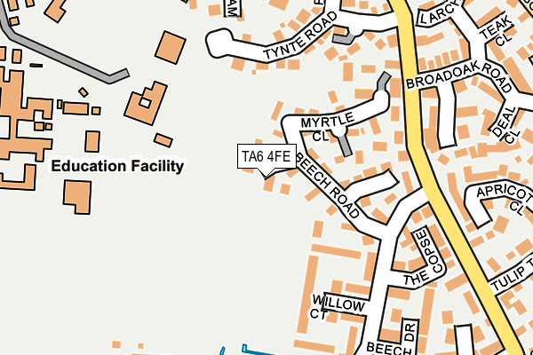 TA6 4FE map - OS OpenMap – Local (Ordnance Survey)