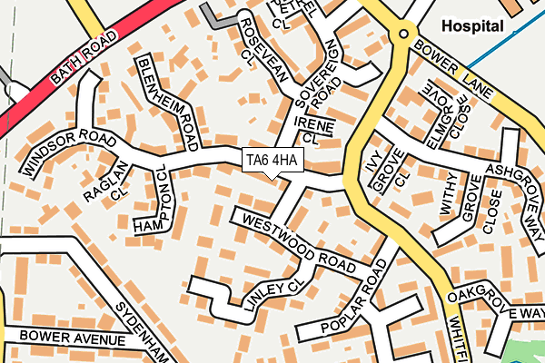 TA6 4HA map - OS OpenMap – Local (Ordnance Survey)