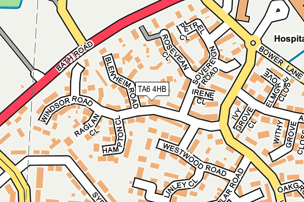 TA6 4HB map - OS OpenMap – Local (Ordnance Survey)