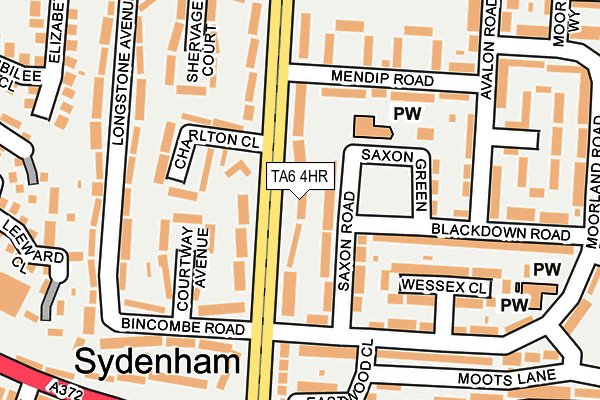 TA6 4HR map - OS OpenMap – Local (Ordnance Survey)