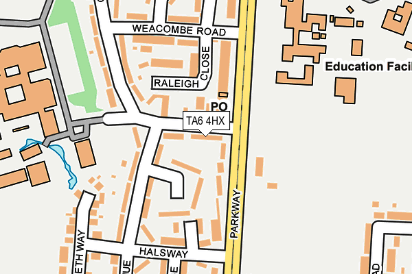 TA6 4HX map - OS OpenMap – Local (Ordnance Survey)