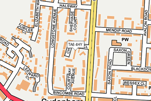 TA6 4HY map - OS OpenMap – Local (Ordnance Survey)