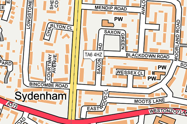 TA6 4HZ map - OS OpenMap – Local (Ordnance Survey)