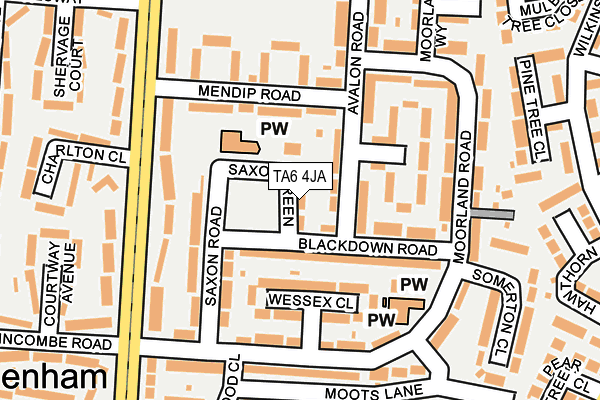 TA6 4JA map - OS OpenMap – Local (Ordnance Survey)