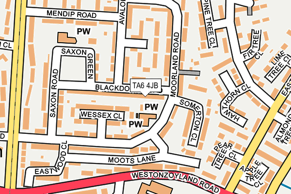 TA6 4JB map - OS OpenMap – Local (Ordnance Survey)