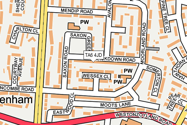 TA6 4JD map - OS OpenMap – Local (Ordnance Survey)