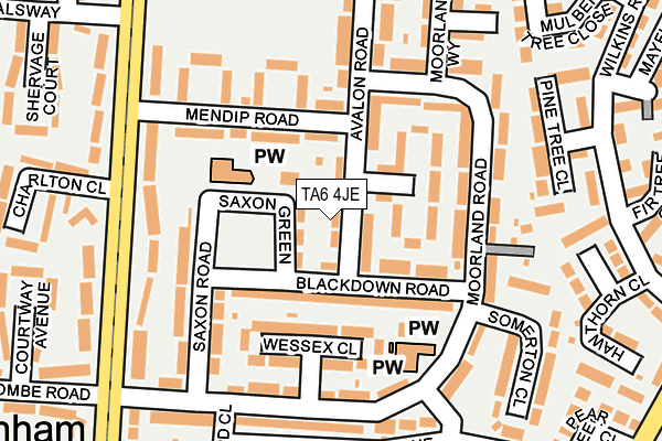 TA6 4JE map - OS OpenMap – Local (Ordnance Survey)