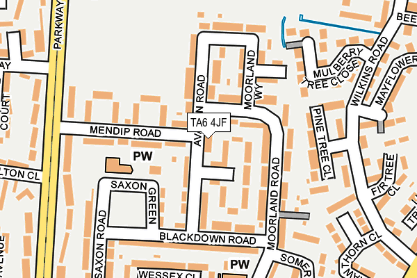 TA6 4JF map - OS OpenMap – Local (Ordnance Survey)